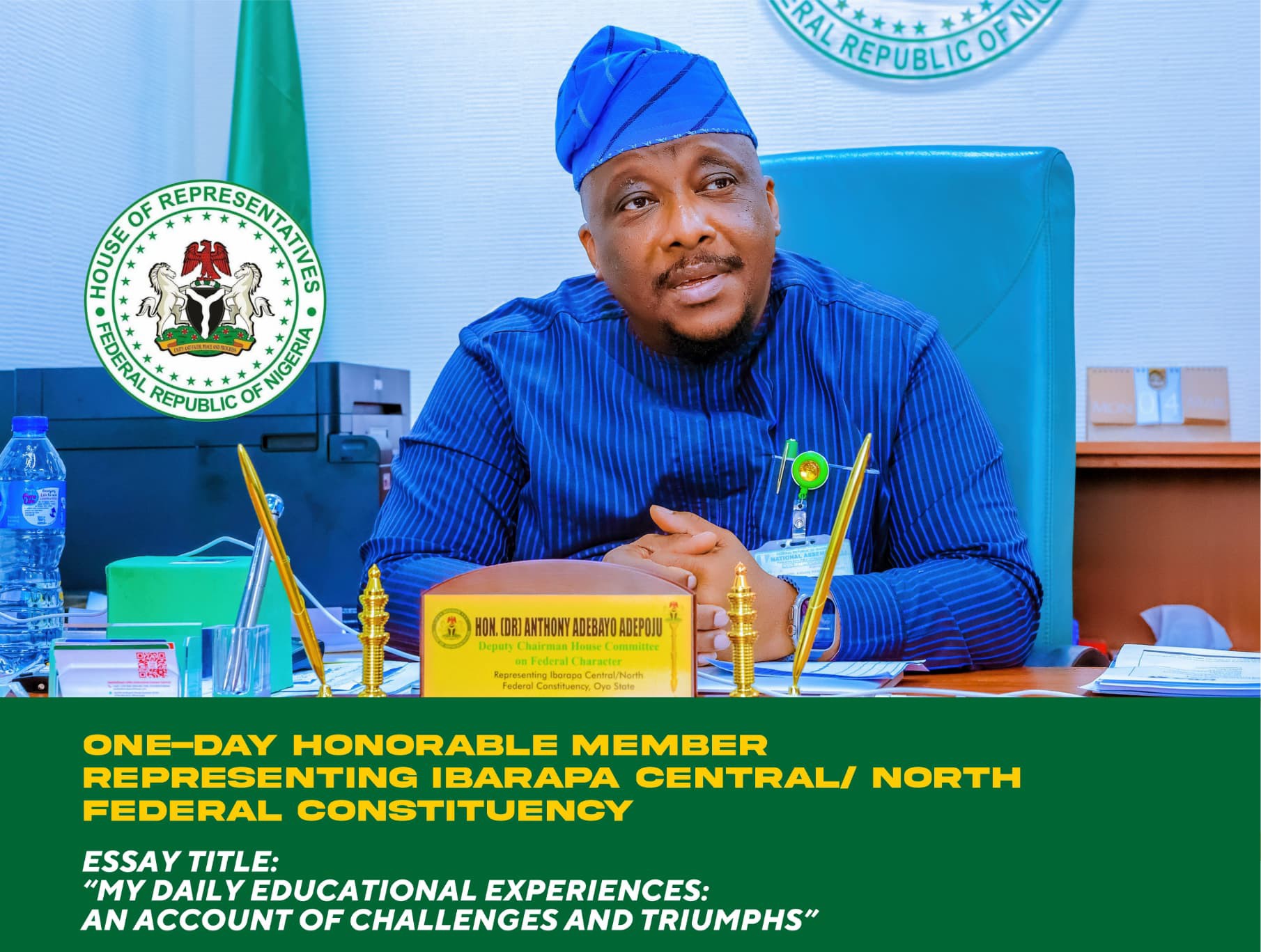 Adepoju's Essay Competition: Winner to Become One-day Lawmaker