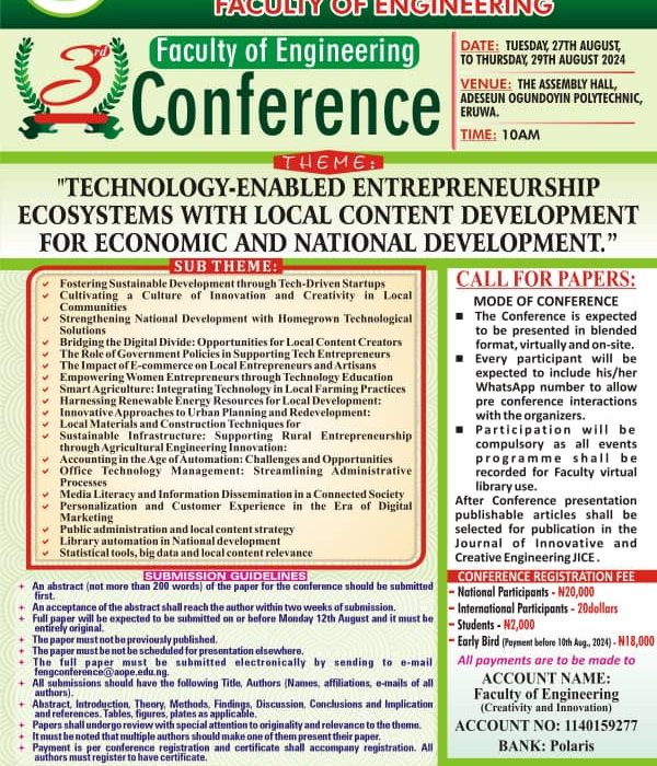 AOPE Faculty of Engineering Holds 3rd Faculty Conference