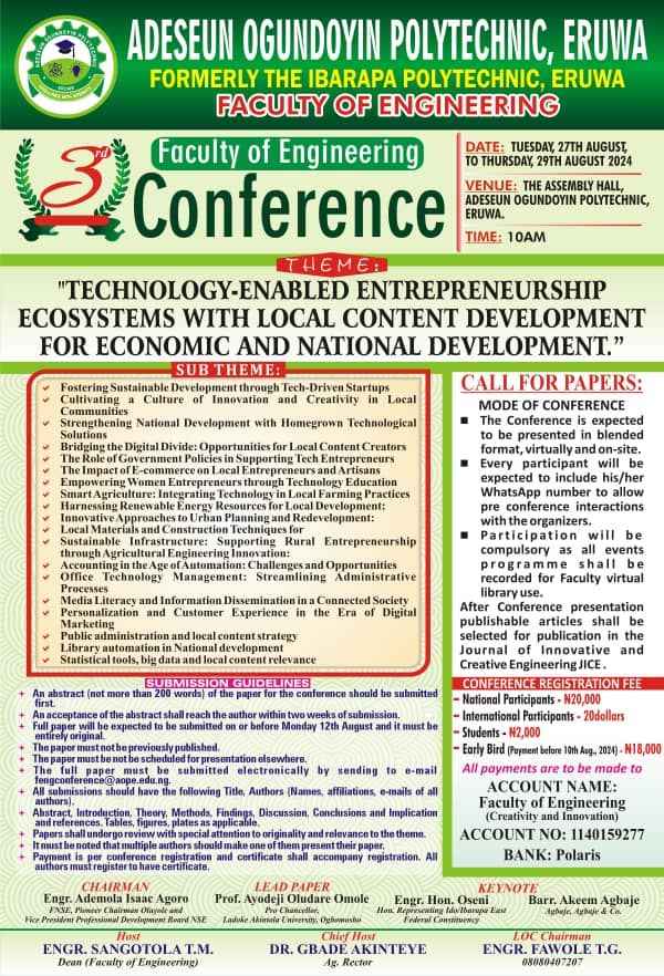 AOPE Faculty of Engineering Holds 3rd Faculty Conference