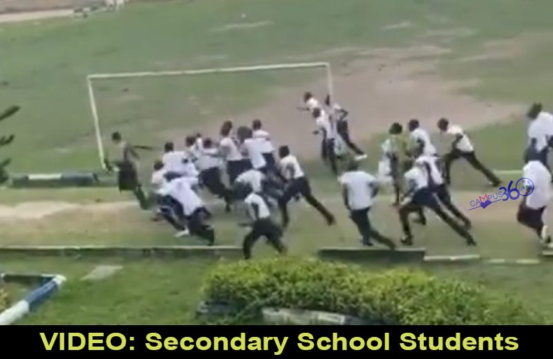 VIDEO: Secondary School Students Rev0lt Against Soldiers