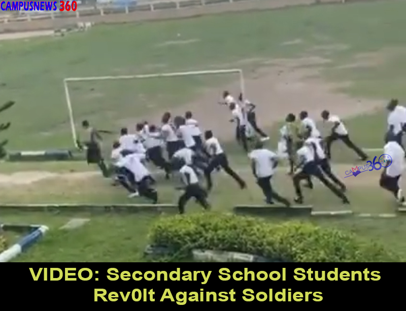 VIDEO: Secondary School Students Rev0lt Against Soldiers