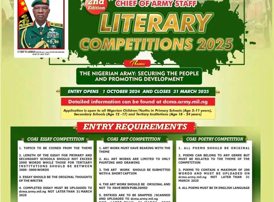 Chief of Army Staff Literacy Competition 2025 | Over N3m Prizes Up for Grabs